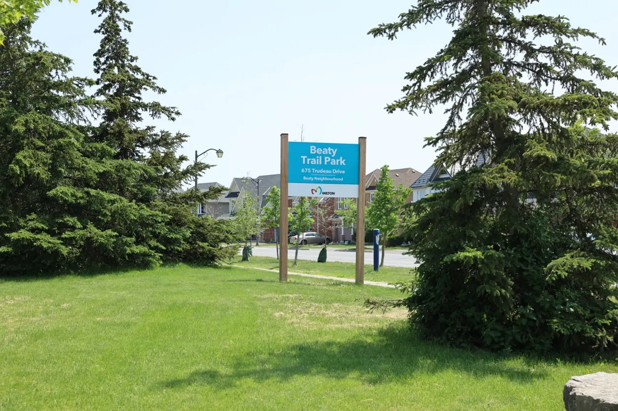 Ground-level view of Beaty Trail Park
