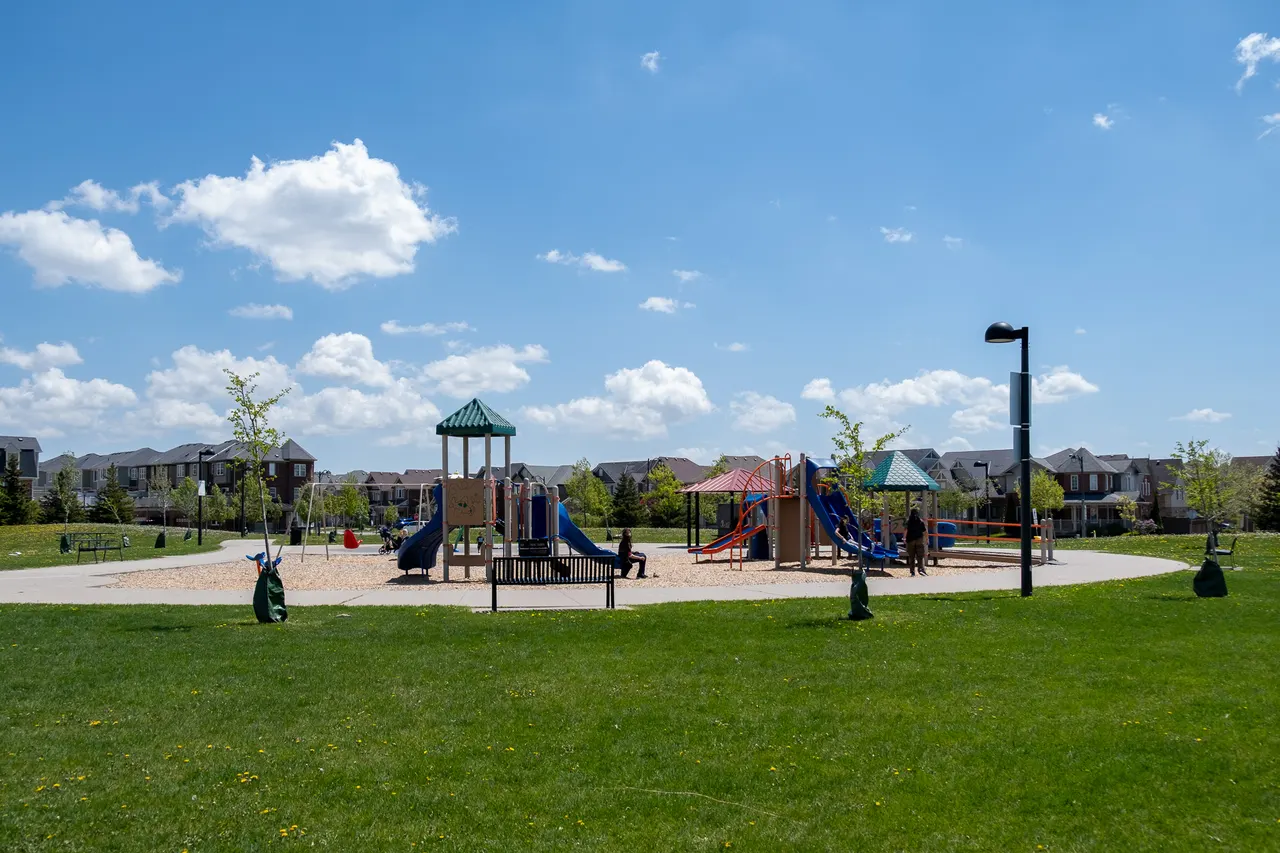 Ground-level view of Coates Neighbourhood Park North