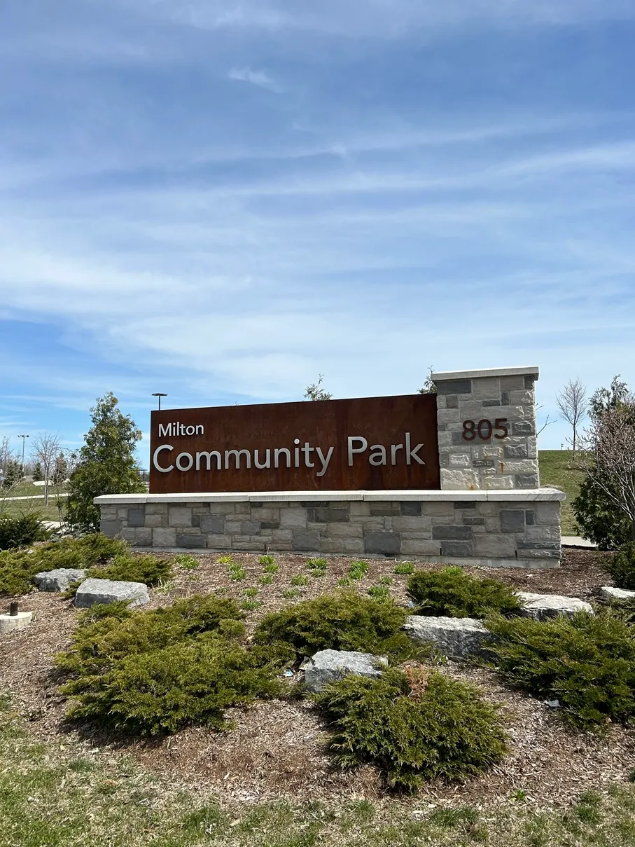 Ground-level view of Milton Community Park
